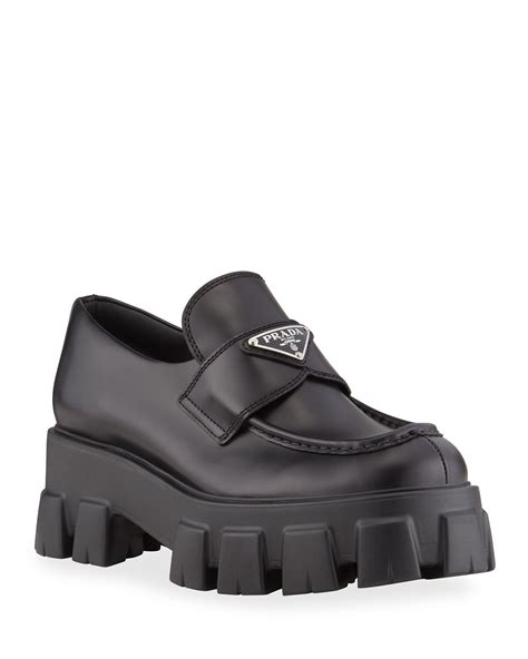 prada buckle loafer|prada monolith leather platform loafers.